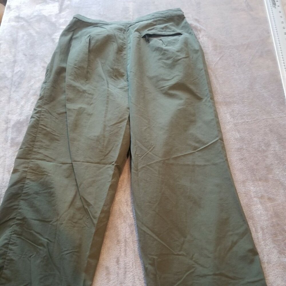 Travel Smith Women's Straight High-Rise Pants Fly Zip Pockets Gray Size Small - Picture 2 of 7
